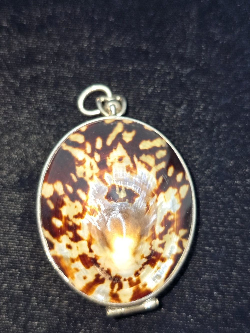 Sterling 925 Limpet Shell Locket Trinket Pendant Pill Box Vintage - Picture 10 of 11